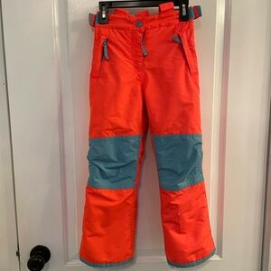 Mini Boden All-Weather Waterproof Pants 5/6 Neon Coral Aqua Blue